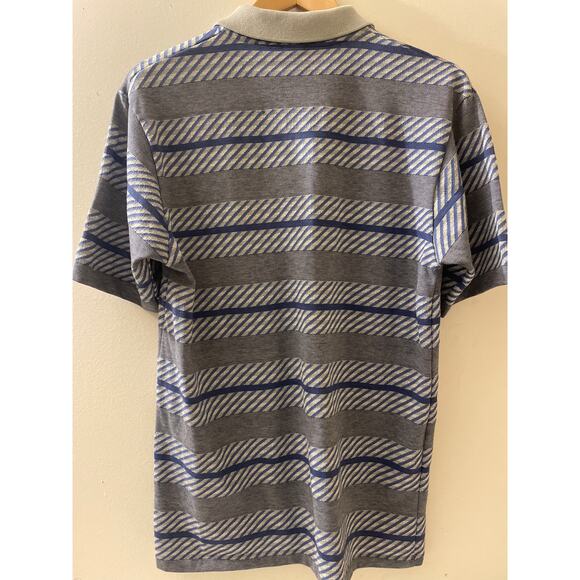 Vintage Penguin Club Mens‎ Size Medium Polo Striped Collar Buttons Golf - Picture 2 of 7